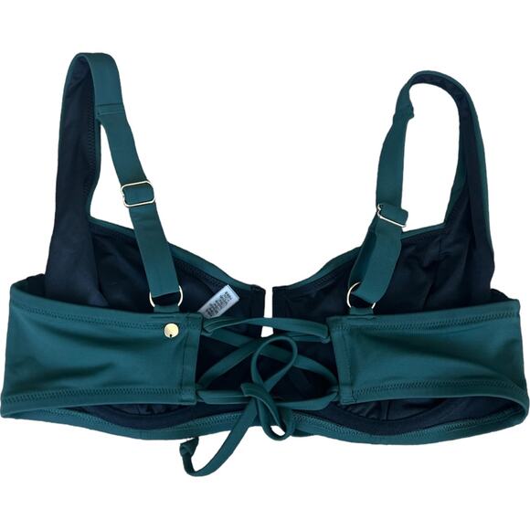 NWOT Victoria’s Secret Emerald Green Wicked Sling Lace Up Back Bikini Top 34B - Picture 2 of 4